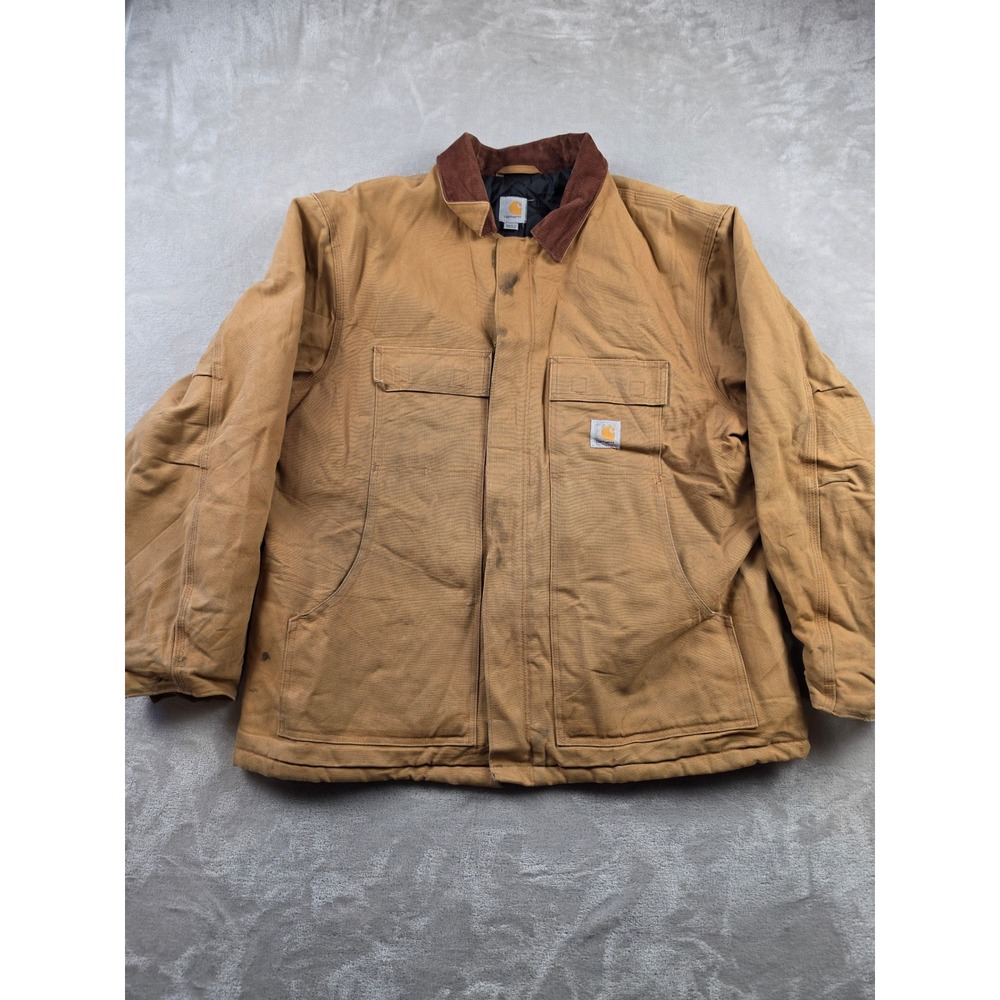 Carhartt Arctic Traditional Coat Men XL Brown C003 Duck Canvas Quilt Lined Work